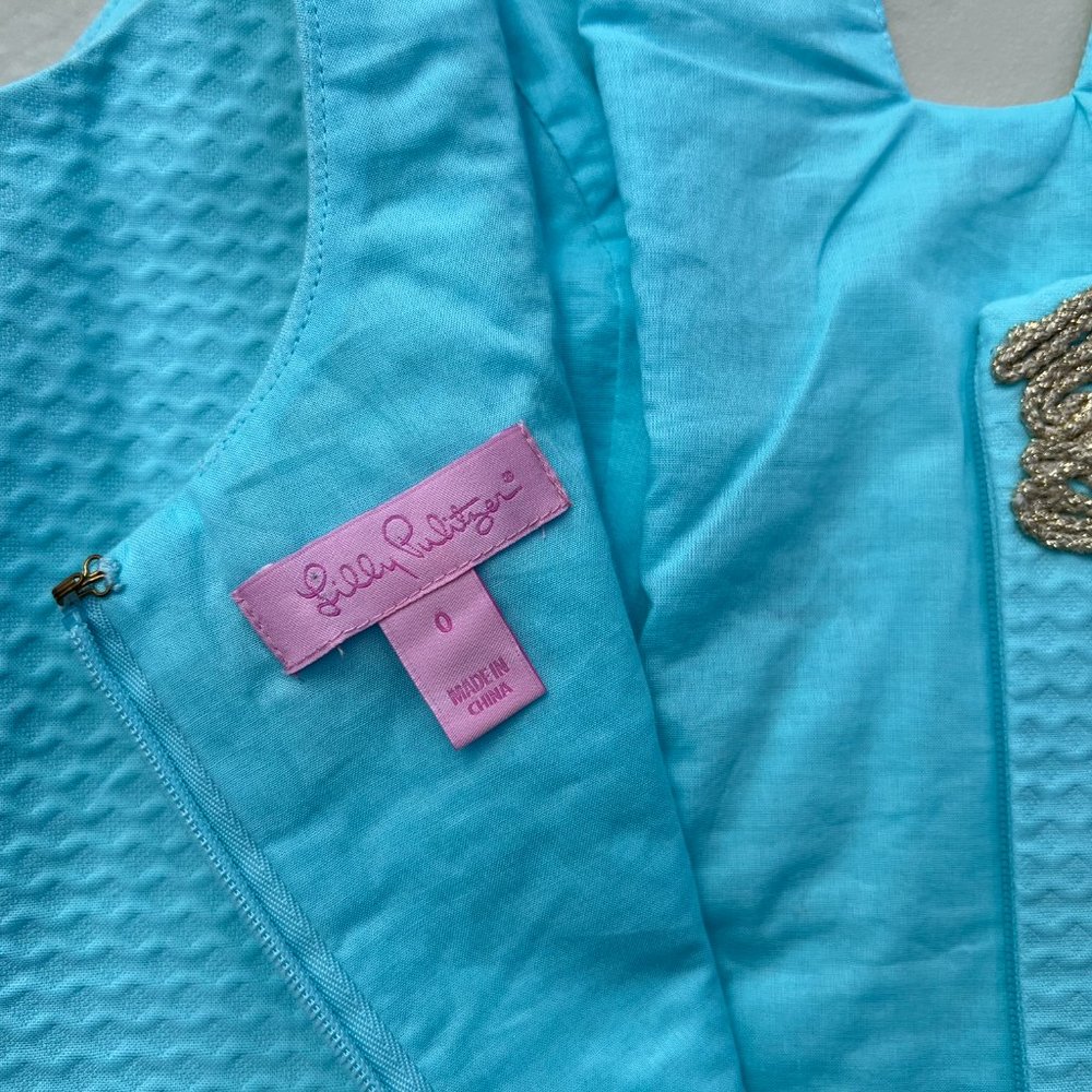 Lilly Pulitzer NWOT Serene Blue Suzette Shift Dress Size 0 - Picture 5 of 11
